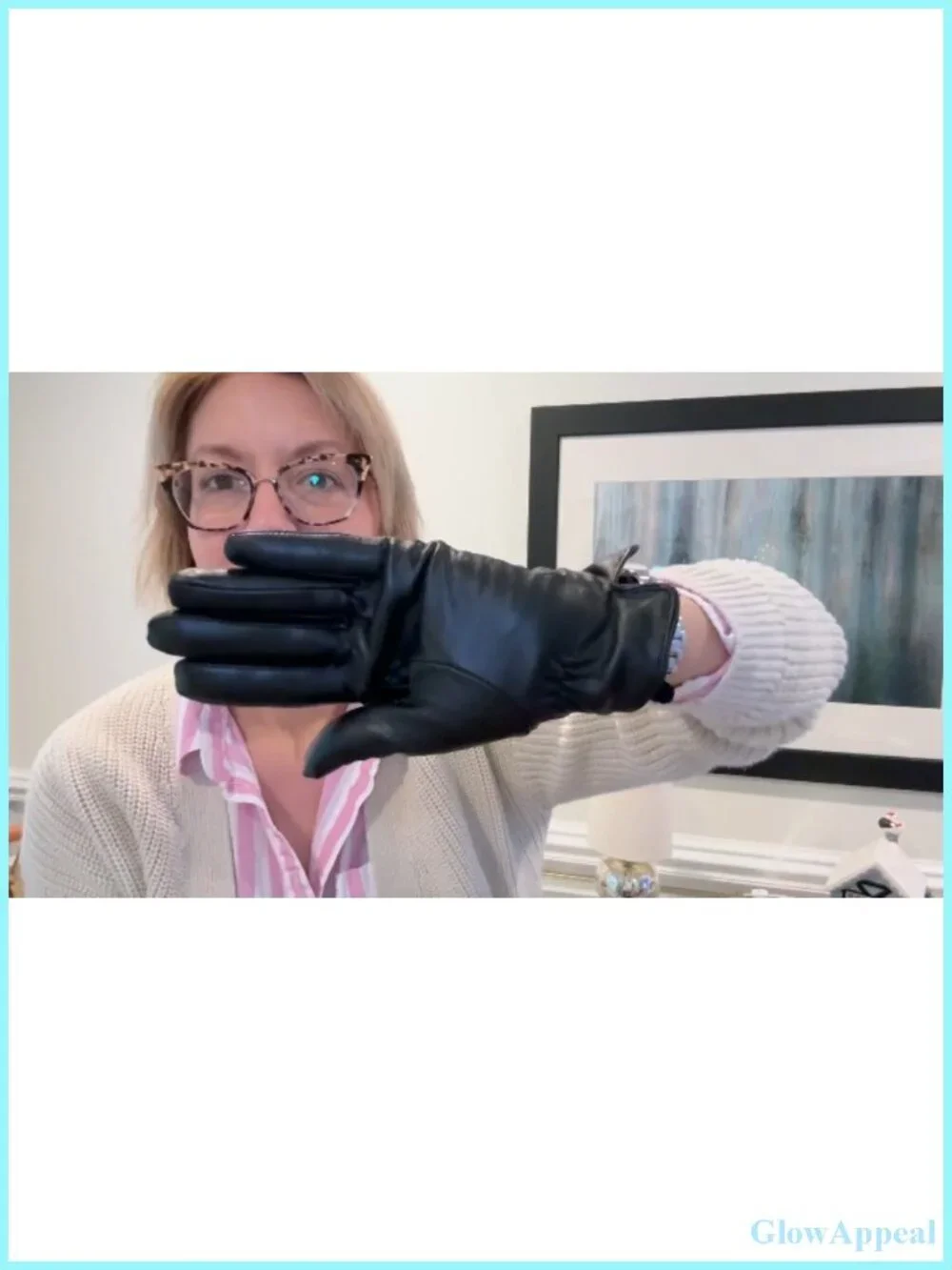 Genuine Lambskin Leather Touchscreen Winter Driving Gloves Cashmere Lined